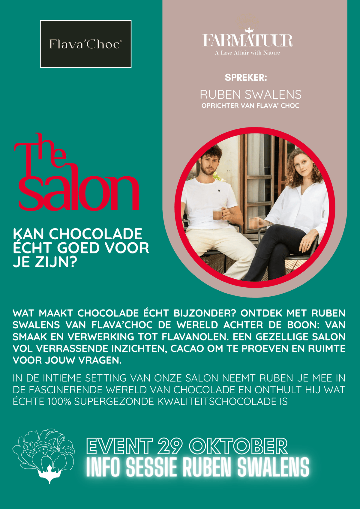 Salon Session: Cacao Unwrapped, A Tasting with Flava’Choc - 29 Okt. - Farmatuur