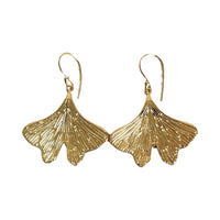 Small Ginkgo Leaf Gold Earrings - Farmatuur